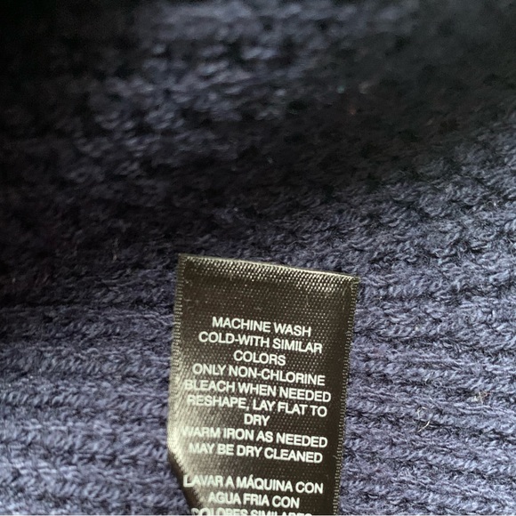 WHBM Textured Sleeveless Turtleneck Tabard Sweater Blue NWT $98 Size Medium - Picture 8 of 9